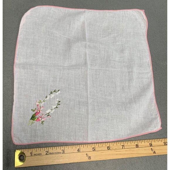 Vintage Assorted Embroidered Floral Handkerchiefs Set of 9 - Picture 9 of 11